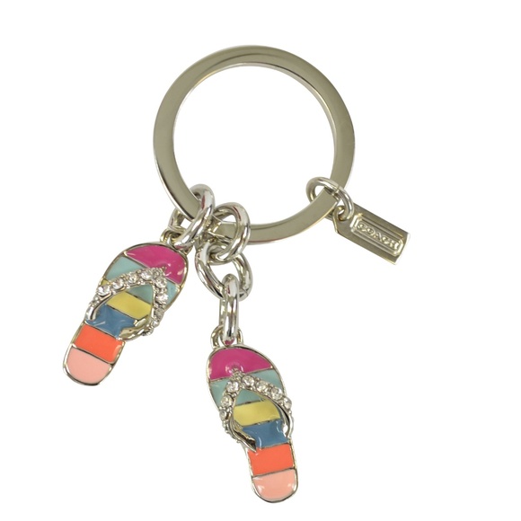 Coach Rhinestone Stripe Sandal Keychain - Picture 1 of 4